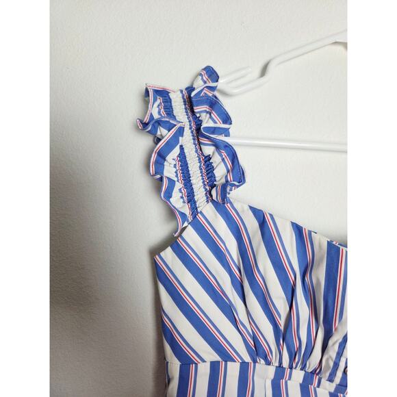 Caroline Constas Off Shoulder Dress Striped Medium M - Picture 5 of 15